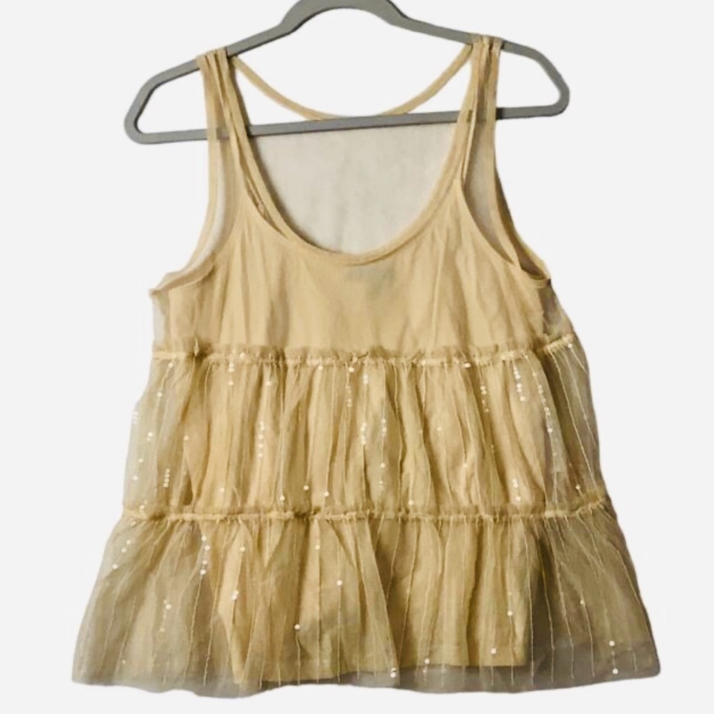 AMERICAN EAGLE SPARKLY TIERED TOP SIZE XS